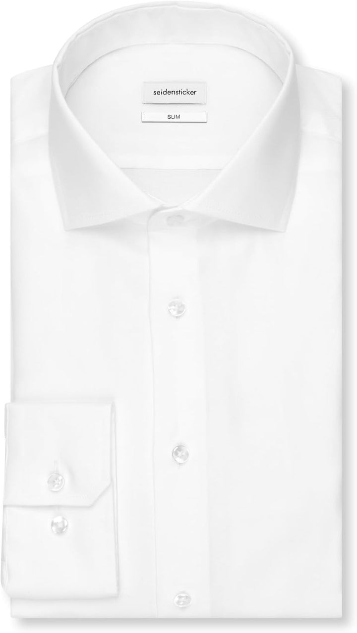Seidensticker Herren Seidensticker Herren Business Hemd Slim Fit – Bügelleichtes Businesshemd, Weiss