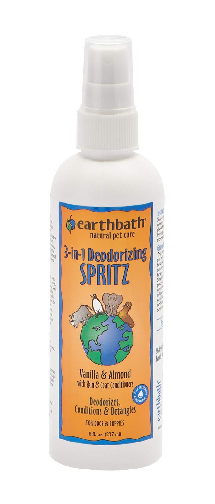 Earthbath Fellerfrischer gegen unangenehme Gerüche bei Tieren, Duft: Vanille und Mandel, 237 ml