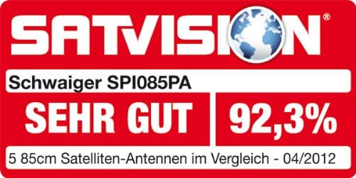 Schwaiger SPI085PW011 Aluminium Offset-Antenne 85 cm, Premiumklasse, weiss Lichtgrau, Lichtgrau