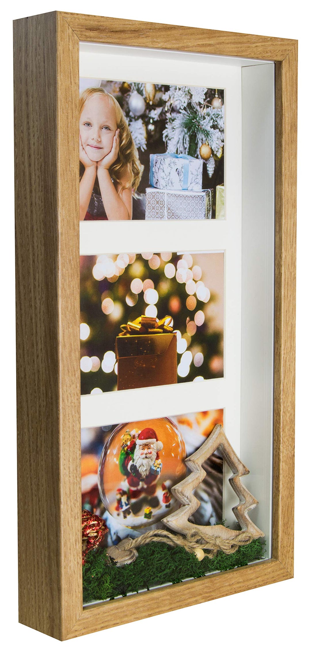 BD ART 18x35 cm 3D Box, Mehrfach Bilderrahmen, Bildergalerie, Fotogalerie mit Passepartout und 3 Fot