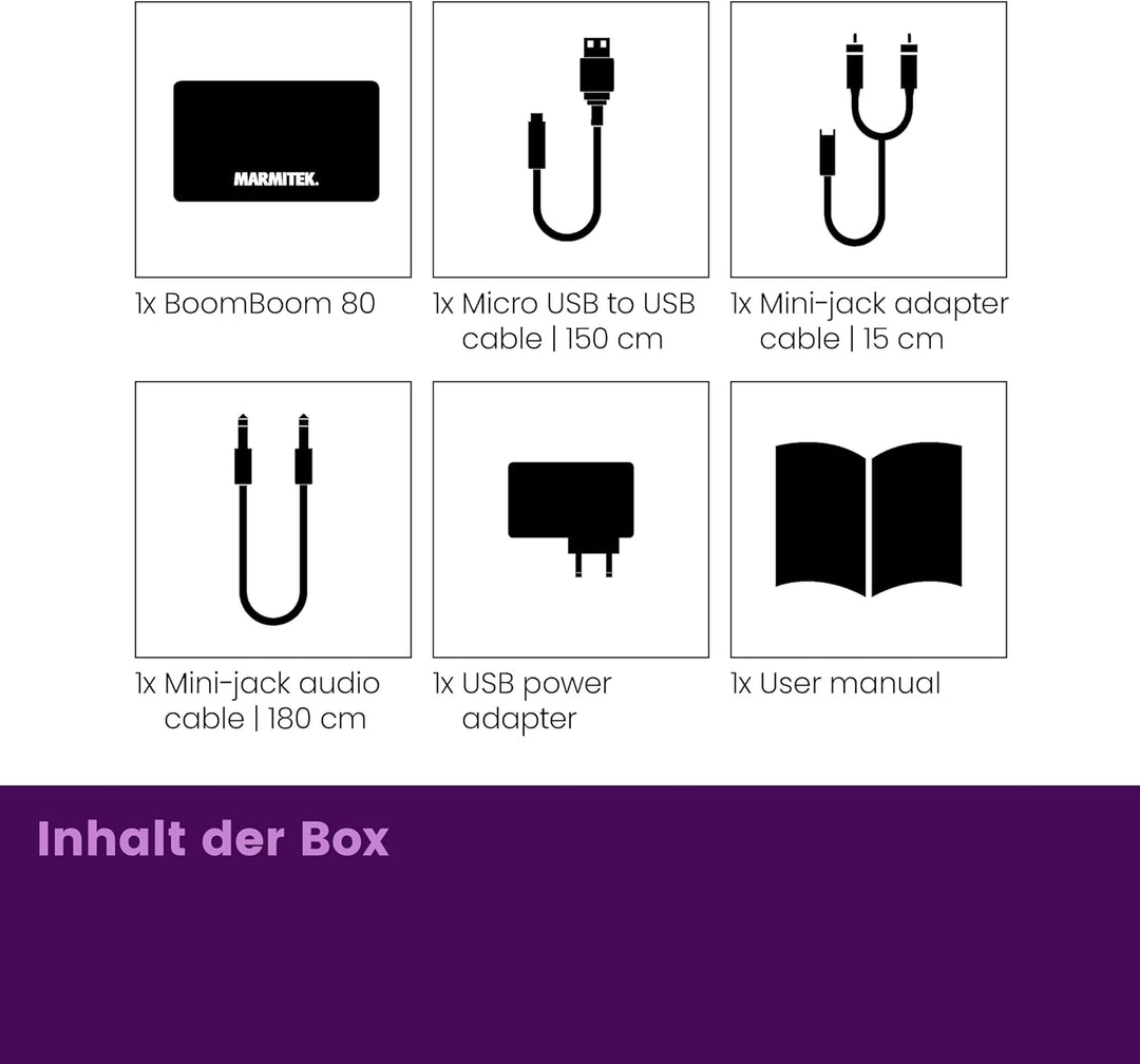 Bluetooth Empfänger Marmitek BoomBoom 80 – Musik kabellos streamen – NFC & 3,5mm Klinke – HiFi Stere