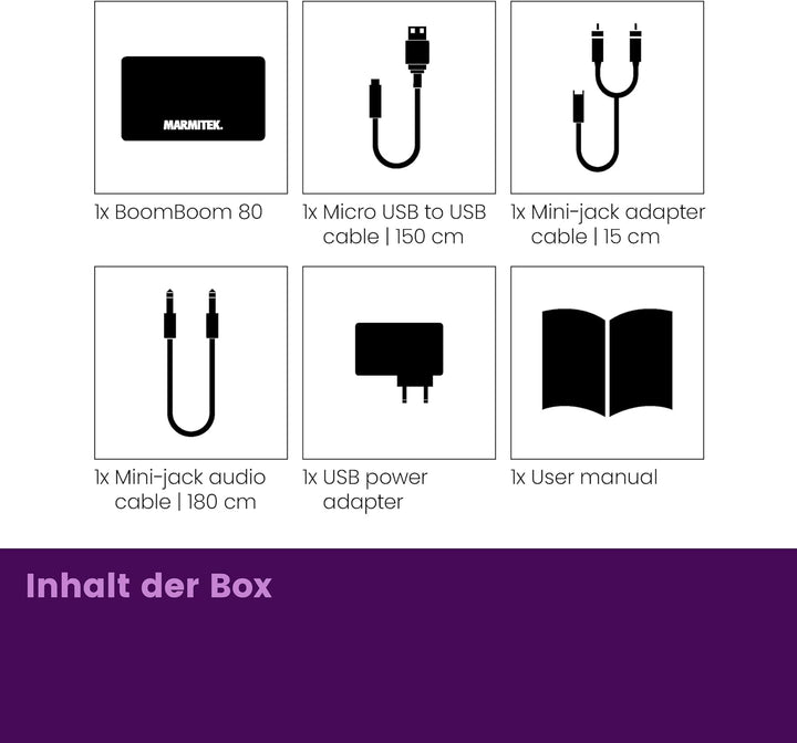 Bluetooth Empfänger Marmitek BoomBoom 80 – Musik kabellos streamen – NFC & 3,5mm Klinke – HiFi Stere