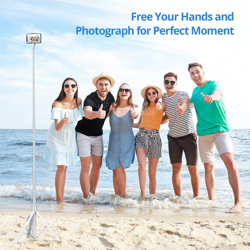 ATUMTEK 150CM Selfie Stick, TikTok Selfie-Stick mit Hochbelastbarem Aluminium und Rutschfesten Handy