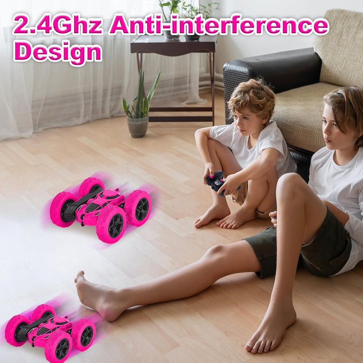 Ferngesteuertes Auto, 90 Min Spielzeit, 2.4Ghz Doppelseitig 360° drehbare RC Stunt Crawler mit Schei