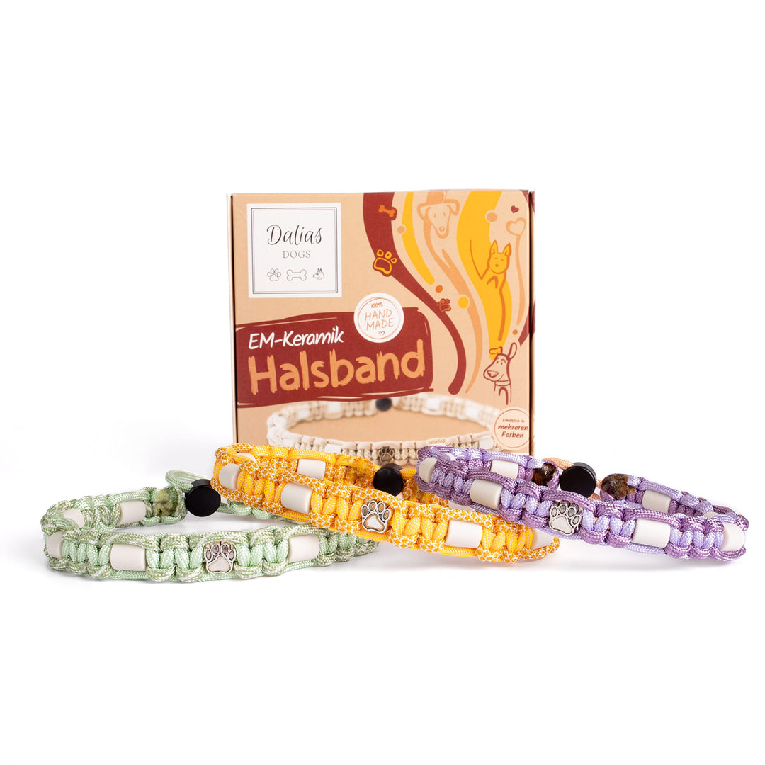 Dalias Dogs - Premium EM-Keramik Hundehalsband Katze Halsband Hund Schmuckhalsband Paracord (41-50 c