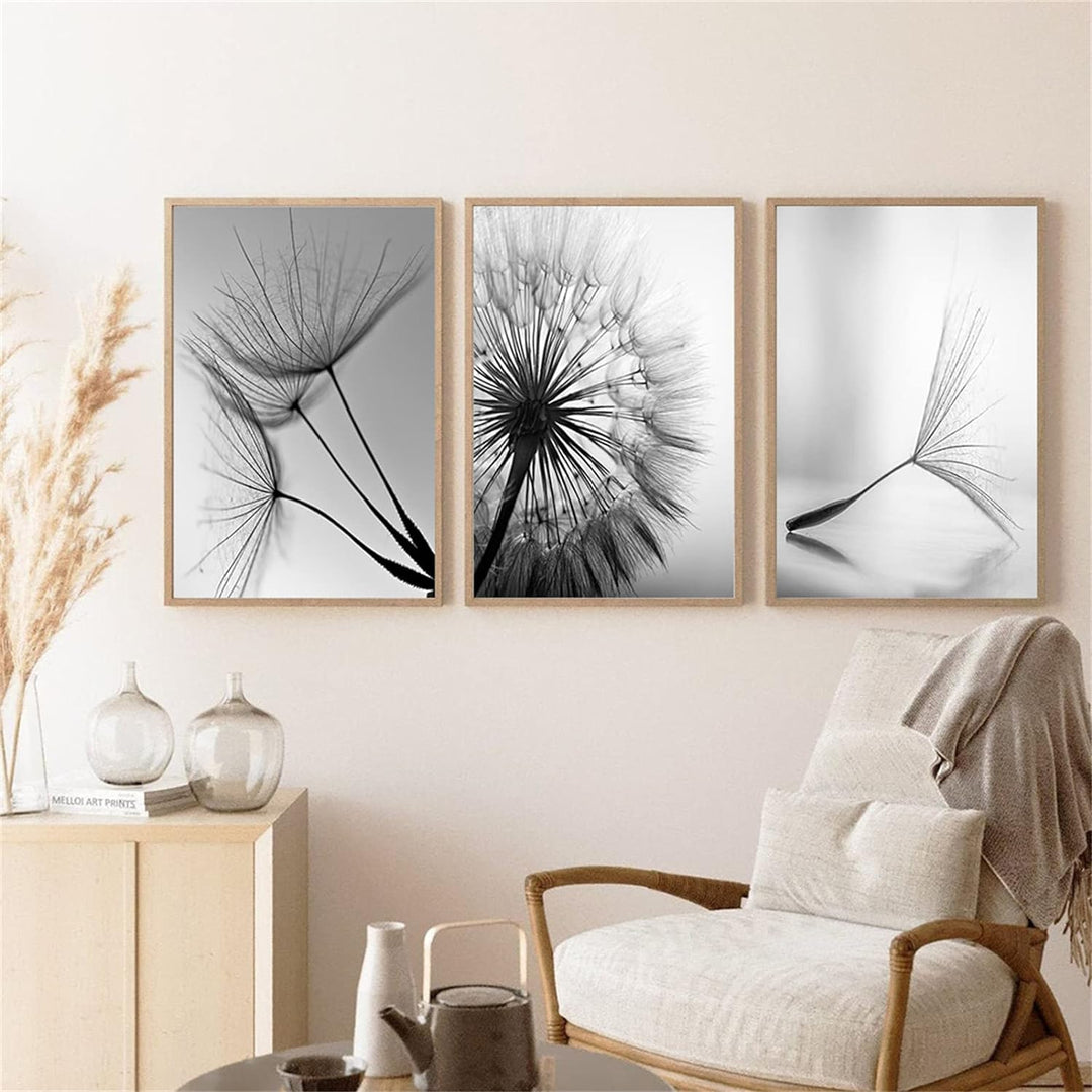 TROYSINC 3er Set Design-Poster Wandbilder, Pusteblume Ohne Rahmen Wandbild Print Bilder, Leinwand Ku