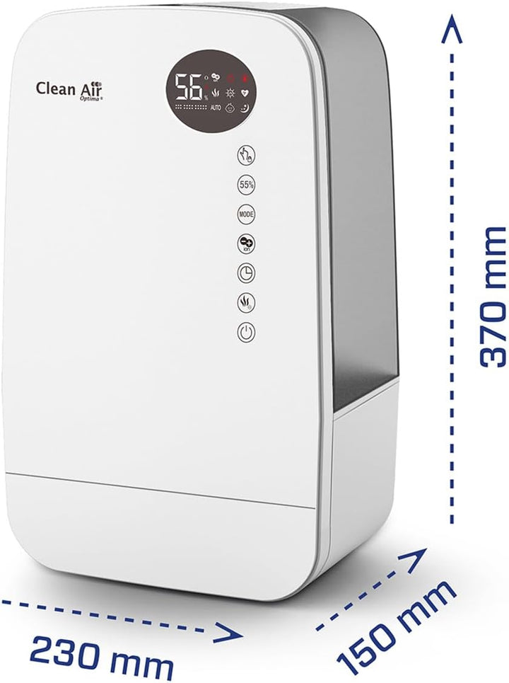 Luftbefeuchter mit Ionisator und Aromatherapie - Clean Air Optima CA-607W Smart - Befeuchtungsleistu