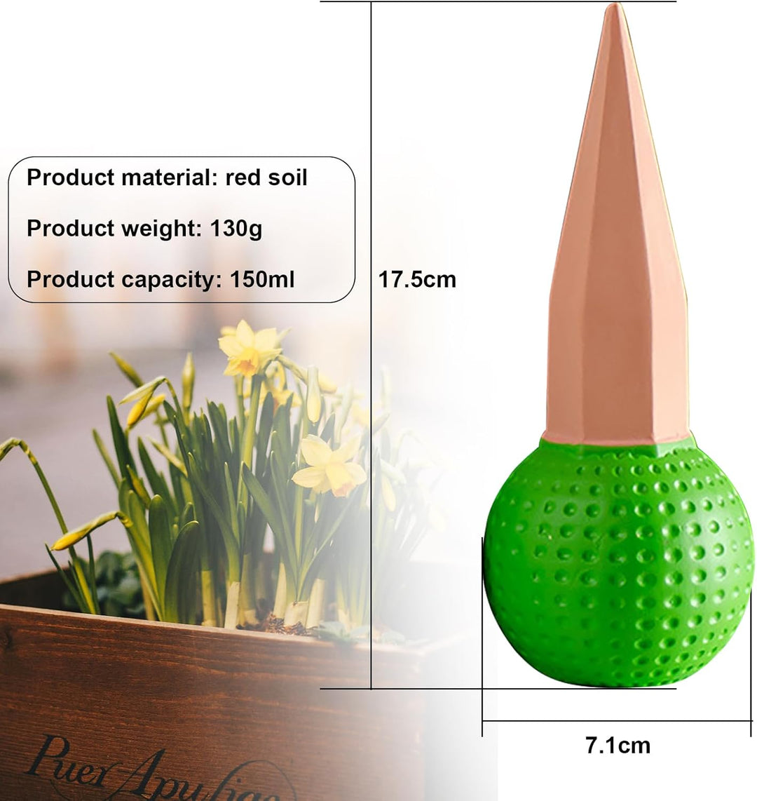 RoseFlower Tonkegel Bewässerung, 4er Set, Tontöpfe Deko, je 150 ml Volumen, Giesskugel für Zimmerpfl