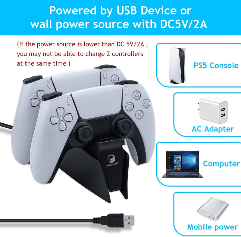 Mcbazel Dual-USB-Ladestation für PS5 Controller DualSense-Controller-Ladestation mit LED-Licht-Anzei