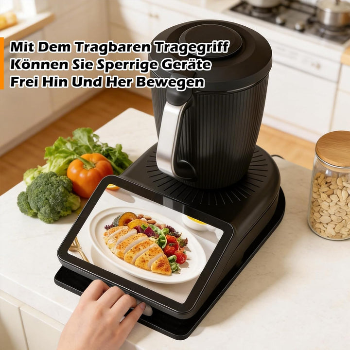 Gleitbrett für Thermomix TM7 Leicht Gleitendes Acryl Rollbrett Zubehör mit 360° rollen Stahlkugeln u