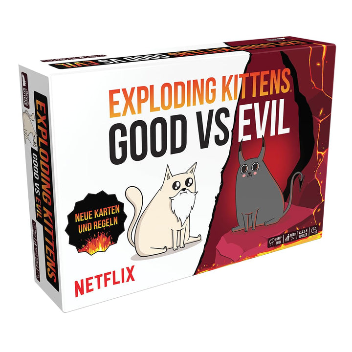 Exploding Kittens, Exploding Kittens – Good vs Evil, Partyspiel, Kartenspiel, 2-5 Spieler, Ab 7+ Jah