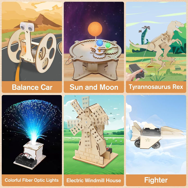 FEMBW Experimente für Kinder ab 8 9 10 11 12, 6 PCS Baukasten DIY Spielzeug Roboter, Experimentierka