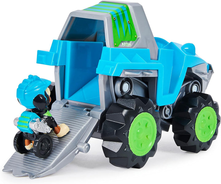 PAW Patrol Dino Rescue Deluxe Fahrzeug von Rex, inklusive Rex-Spielfigur und Überraschungs-Dinosauri