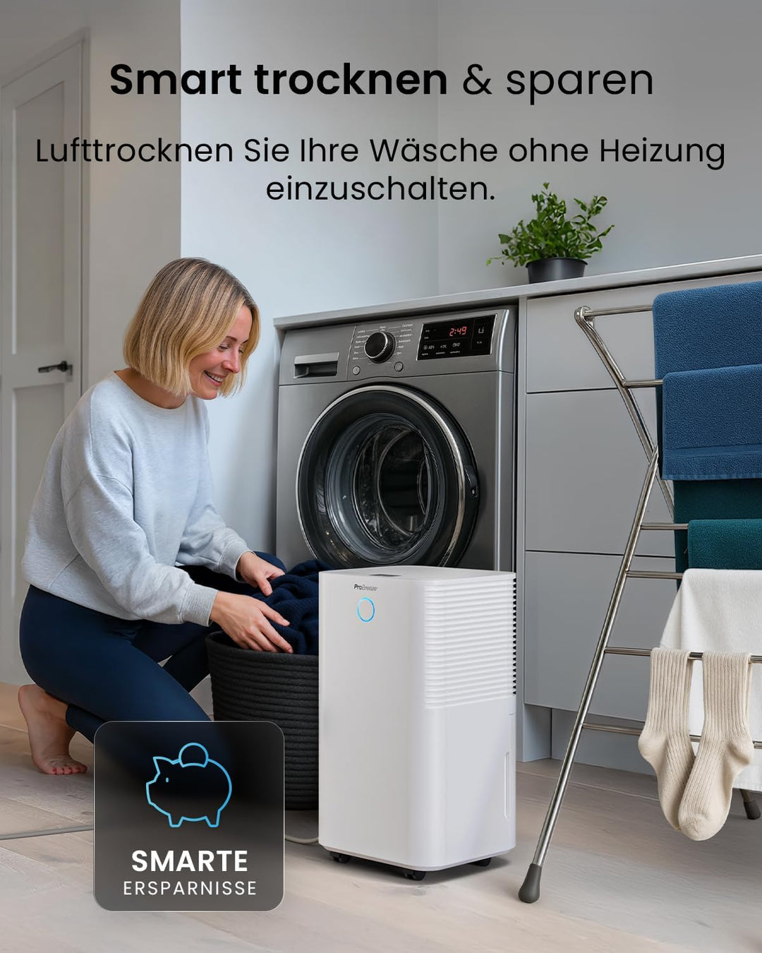 Pro Breeze OmniDry Luftentfeuchter mit App &amp; WLAN, 12L in 24h Entfeuchtungsleistung - Luftentfeuchte