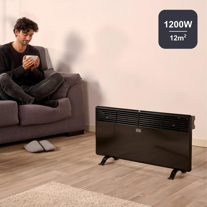 Black+Decker ES9350030B BXCSH1200E Konvektor, 240 V, Schwarz, 1200 W Wand Konvektor - 1200 W, Wand K