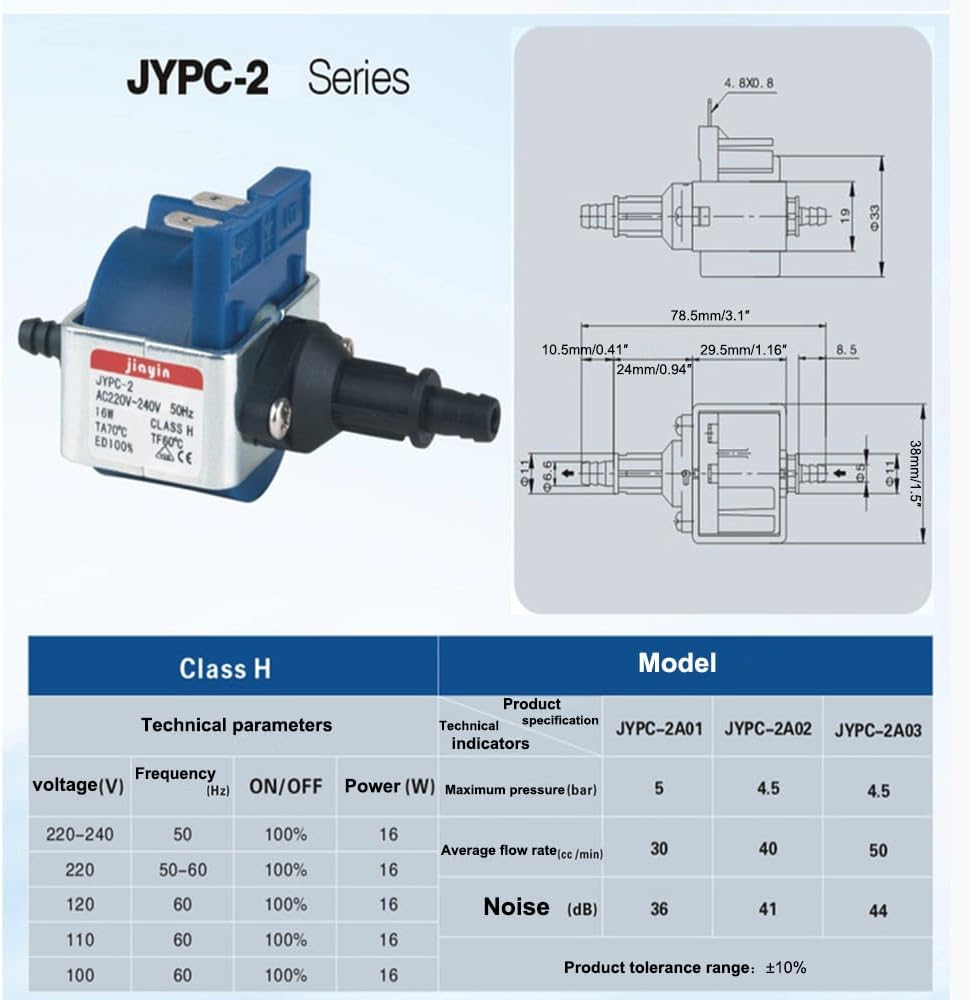 Jiayin JYPC-2 Dampfbügeleisen/Wasserpumpenmotor, 16 W AC, 230 V, kompatibel mit Philips Dampfgarer,