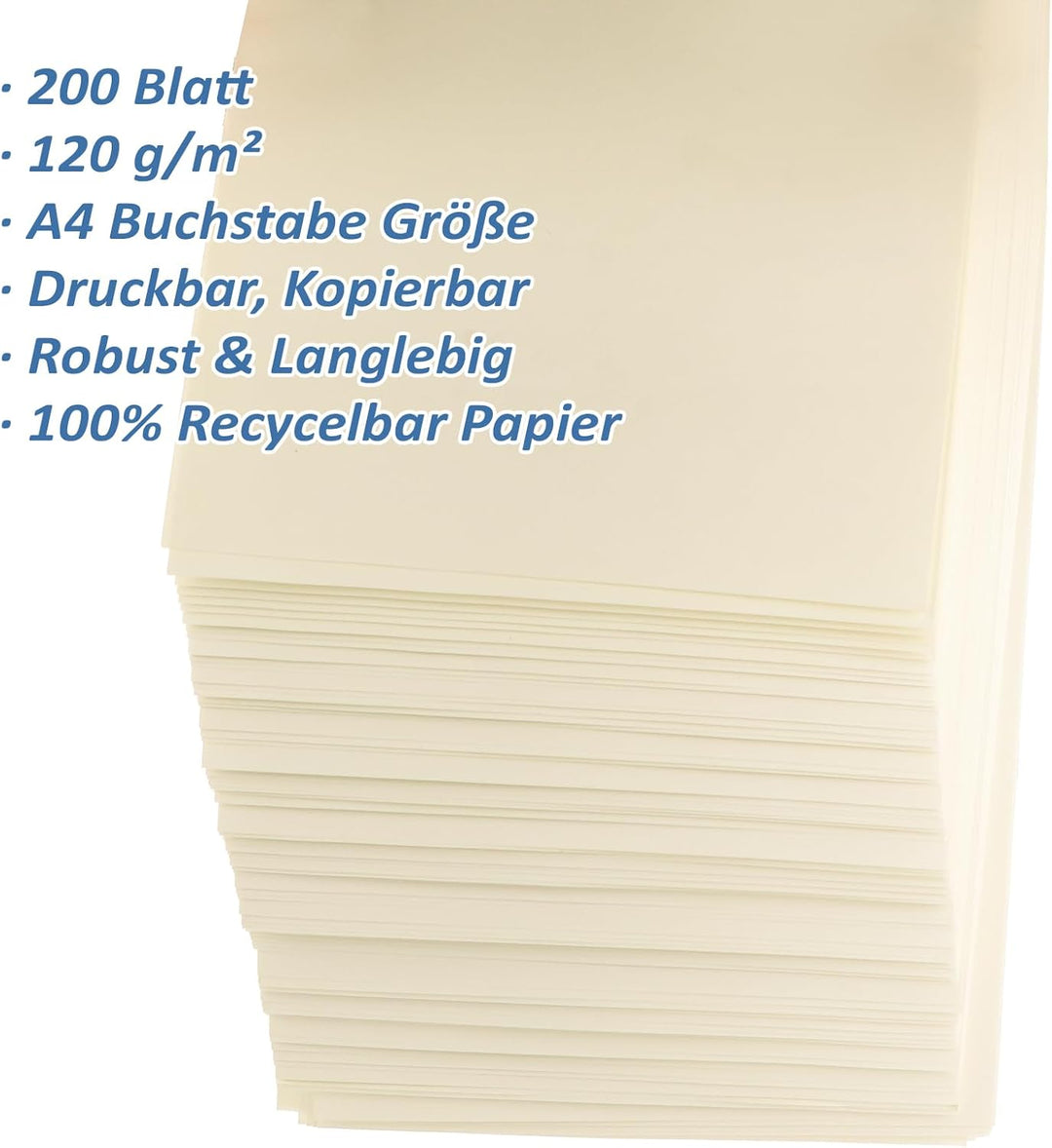 200 x Druckerpapier Elfenbein Din A4 Papier 120g, 210 x 297 mm Elfenbein Papier Ivory Creme Papier z