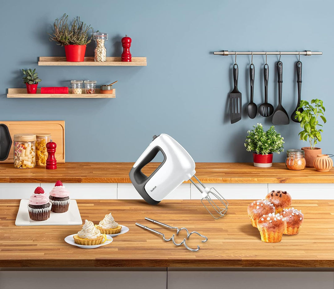 Tefal HT4601 Prep'Mix Handmixer, Kunststoff, Stahl, 500 W, Weiss/Graphit