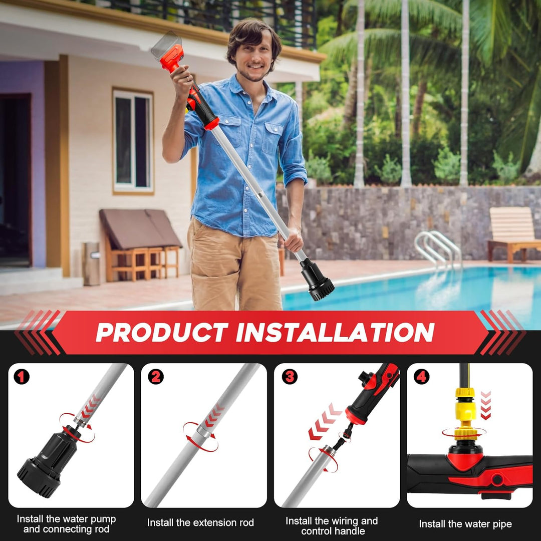 Akku Regenfasspumpe kompatibel mit Milwaukee 18V-Akku (ohne Batterie) | 90 l/min Durchfluss, tragbar