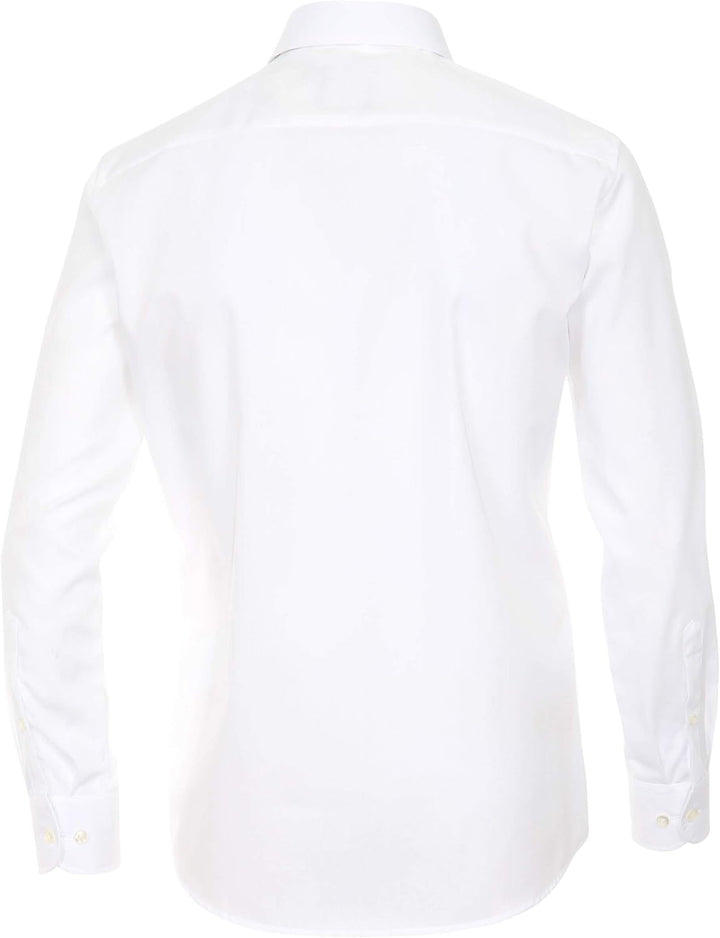 CASAMODA Herren Popeline Hemd uninah 006550 Modern Fit 38 Weiss, 38 Wei&amp;