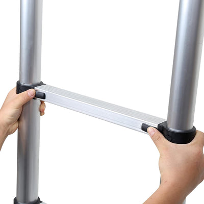 EINFEBEN 4.4M Aluminium Teleskopleiter, Multifunktionsleiter Schiebeleiter Hohe Sicherheit, 150 kg B