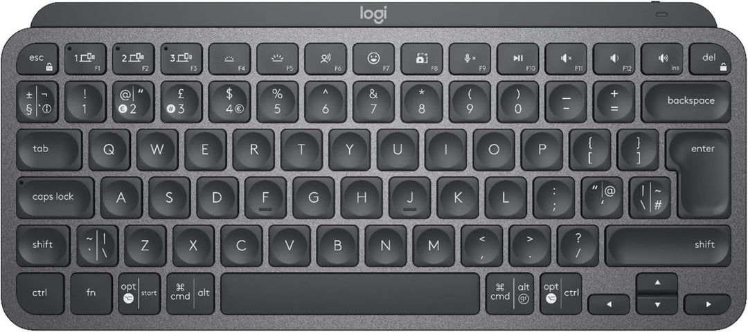 Logitech MXKeysMinimalist Wireless Illuminated KB Tastatur UK Single, Single