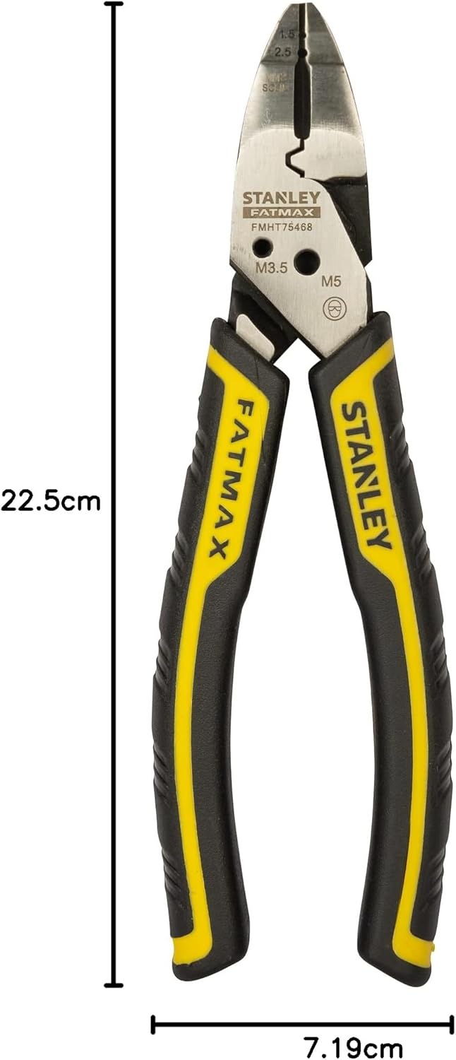 Stanley FatMax 5-in-1 Multifunktionszange (präzises Schneiden mit Crimpzangen-, Abisolierzangen-, Bo