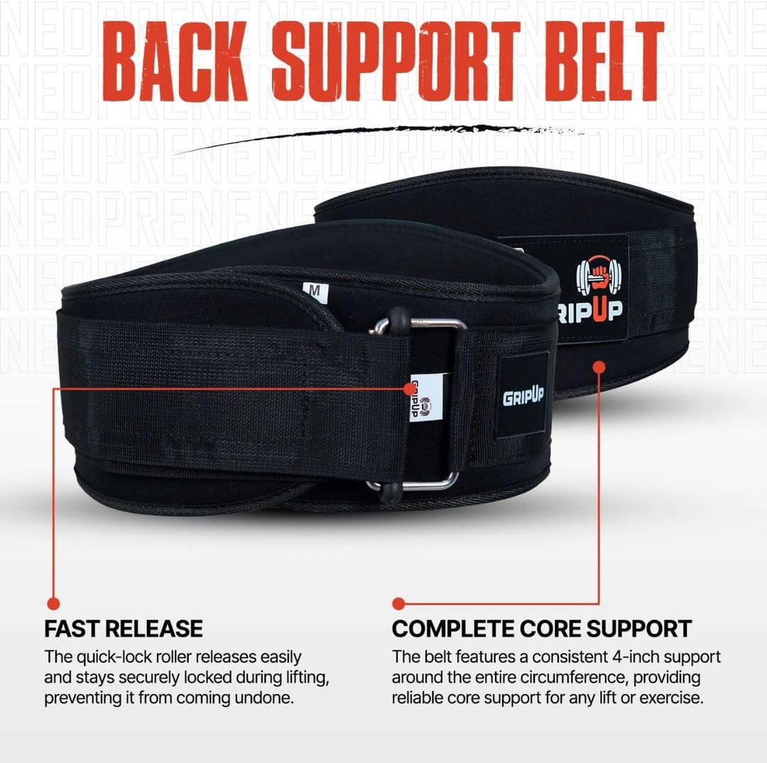 Gewichthebergürtel 6,5” aus Neopren – Ergonomischer Fitness Gürtel mit verstellbarem Verschluss, Rüc