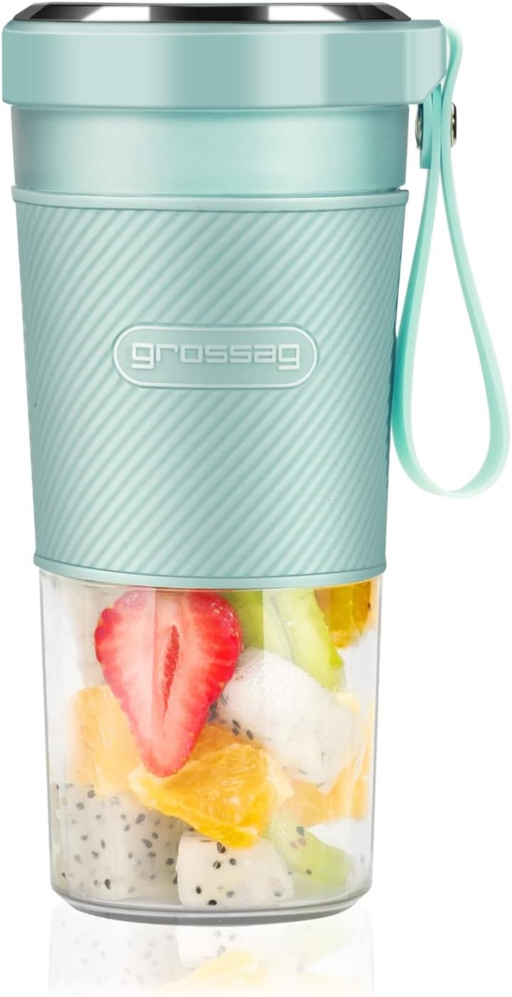 grossag Akku Smoothie Mixer to-go MX 10.05 Türkis mit USB für 0,3 Liter, Türkis
