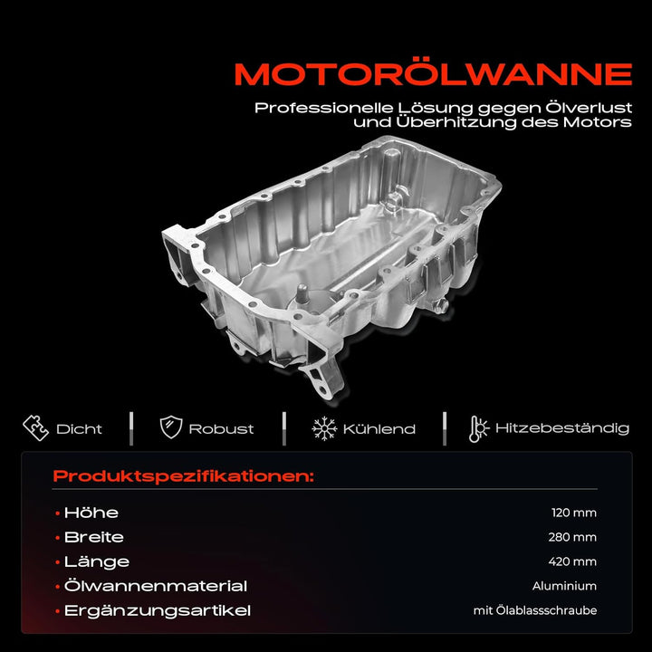 Frankberg Ölwanne für A1 8X1 8XK A3 8P1 Q3 TT A-l-h-a-m-b-r-a 710 711 Altea 5P1 Ibiza IV 6J5 Leon 1P