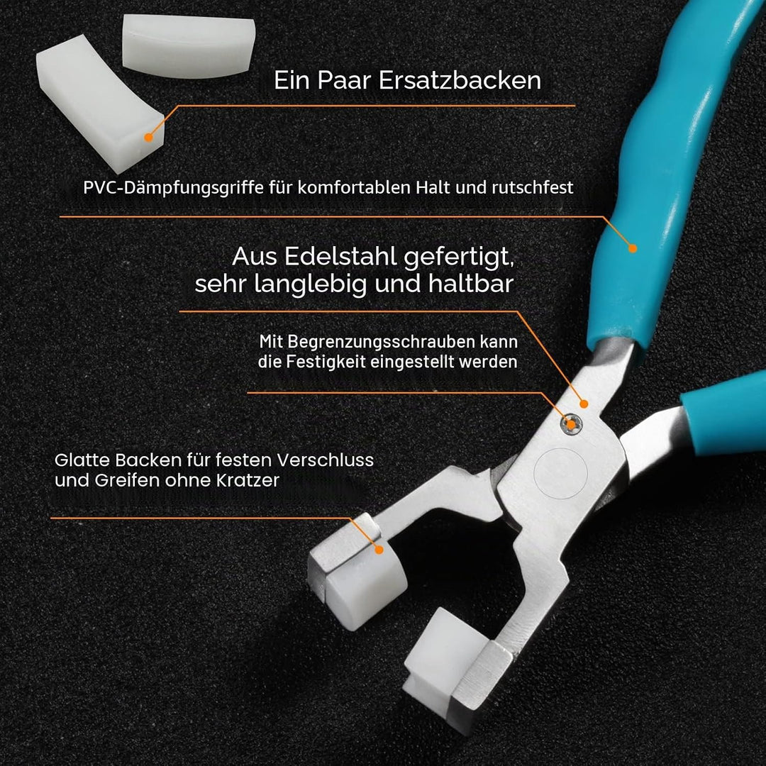 SPEEDWOX Gebogene Pinzette für 15,2 cm langes Armband aus Edelstahl, Brillenreparaturzange, Nylon-Ba