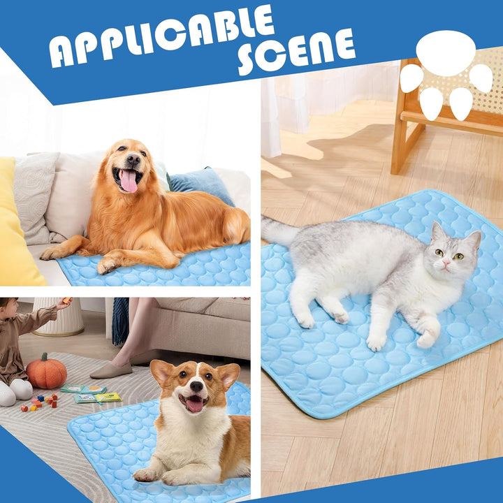 Kühlmatte Hunde 100 * 70cm Pet Cooling Mat Selbstkühlende Kühldecke Hund für Katzen und Hunde Selbst