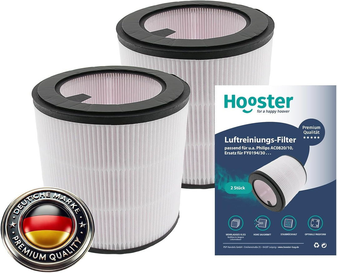 2 HEPA Filter passend für Philips Luftreiniger 800 Series AC0820/10 u.a. | Ersatzfilter für FY0194/3