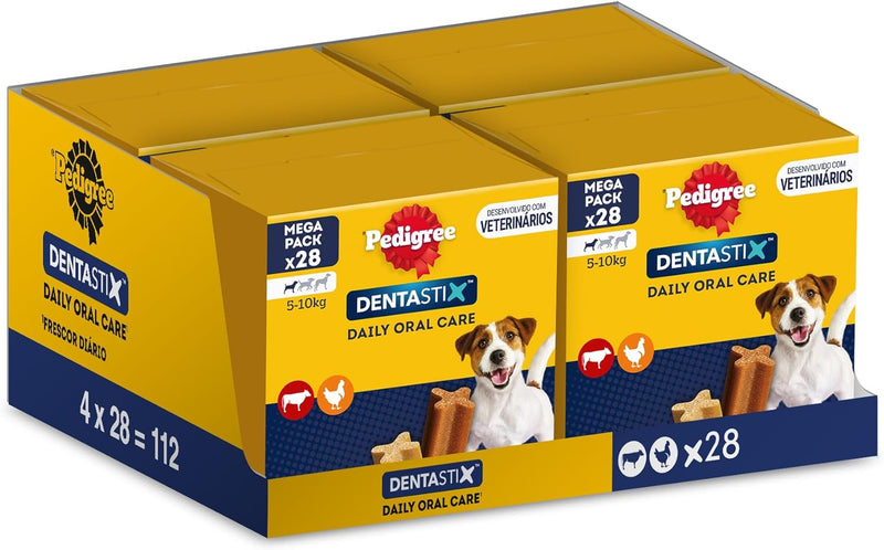 Pedigree Dentastix Snack für die Oralhygiene für kleine Hunde, 4 Packungen à 28 Stück 28 Stück (1er