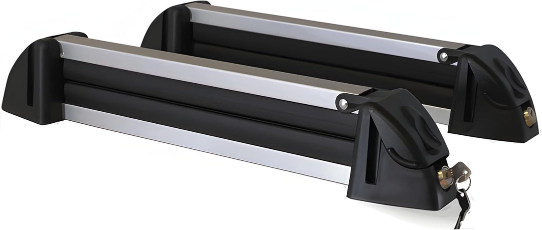 VDP Dachträger Rio 120 + Skiträger/Snowboardträger/Skihalter Alu 4 Paar Ski kompatibel mit Skoda Oct