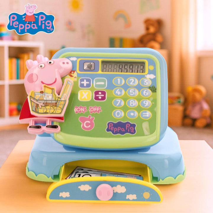 ColorBaby Peppa Pig Registrierkasse, Spielzeug, inklusive Zubehör, Banknoten, Münzen und Karten, Spi