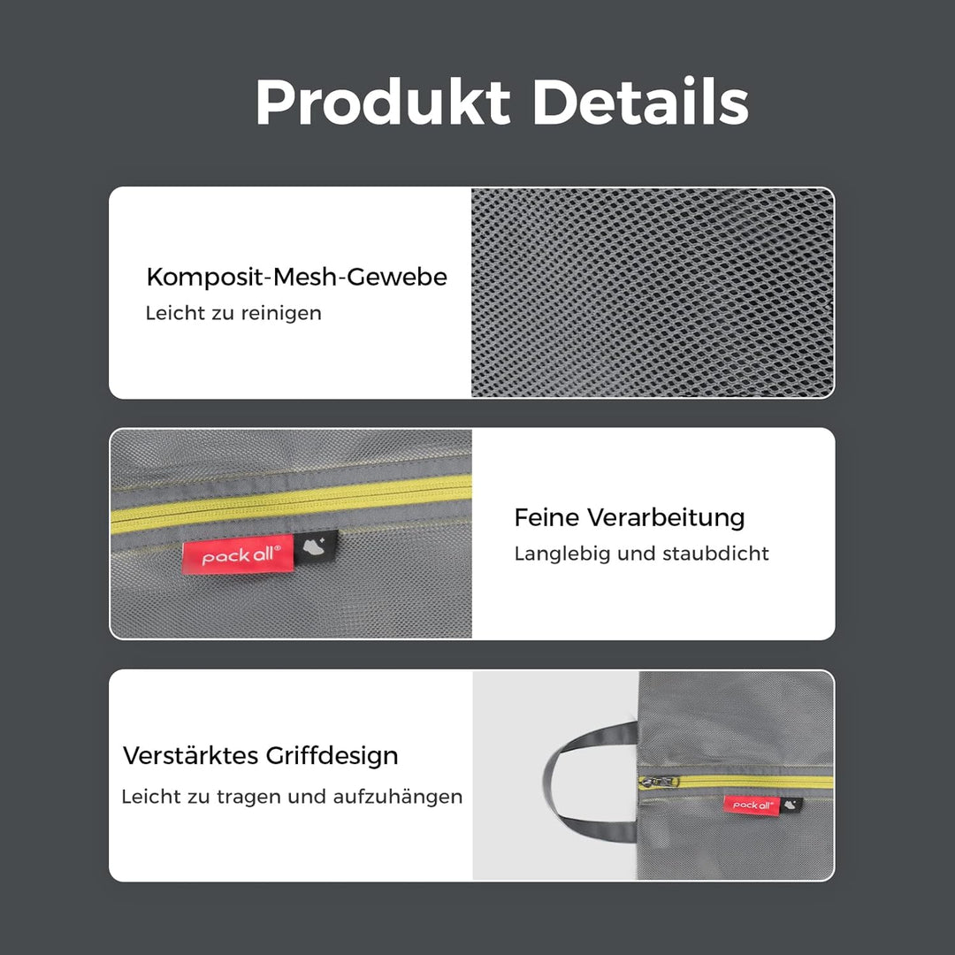 pack all Wasserfeste Reise Schuhbeutel, Schuhorganizer, Schuhtasche mit Reissverschluss, für Männer