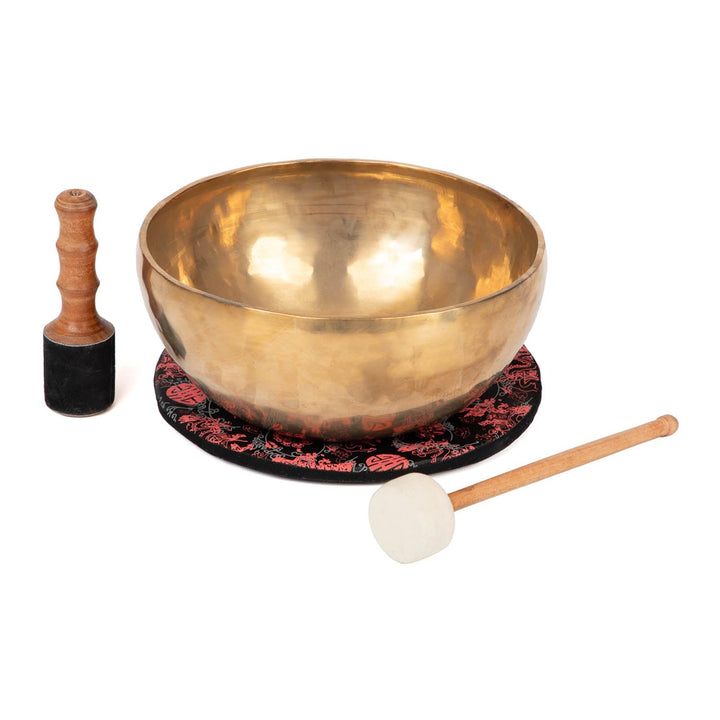 Bodhi Tibetische Klangschale Ø 35 cm | Handgefertigtes Klangschalen Set inkl. Kissen & Klöppel | Sin
