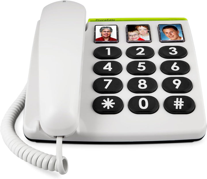Doro PhoneEasy 331ph Seniorentelefon, Schnurgebundenes Grosstastentelefon mit 3 Direktwahl-Fototaste