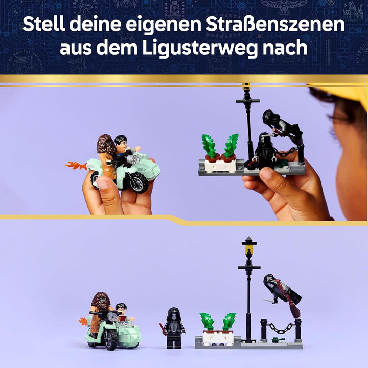 LEGO Harry Potter Hagrids und Harrys Flucht aus dem Ligusterweg - Motorrad Spielzeug mit 4 Minifigur