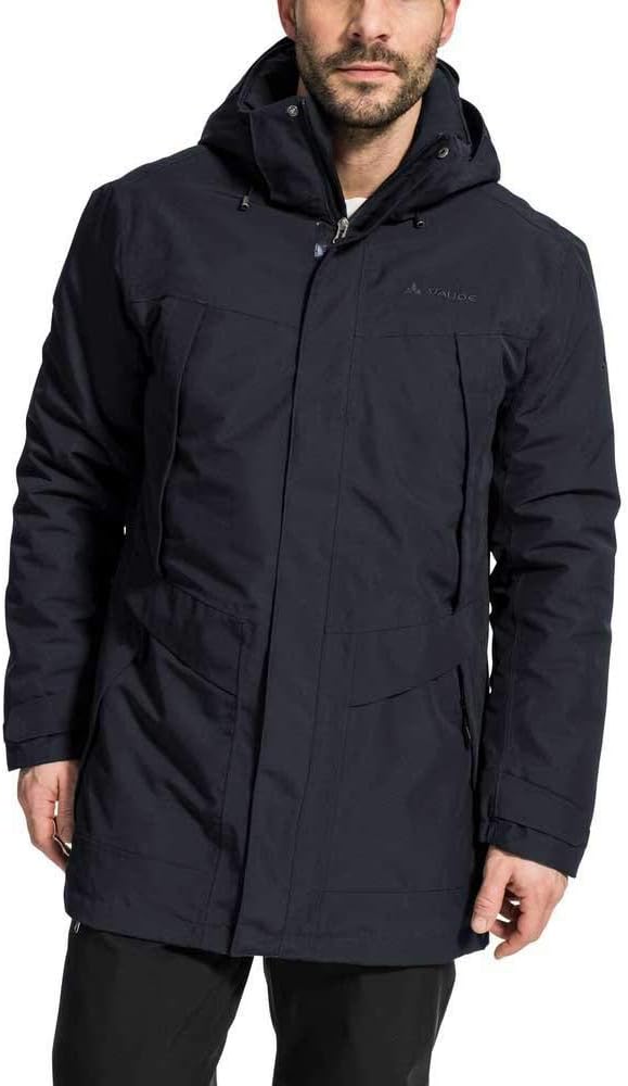 VAUDE Men's Idris Wool Parka - Winterparka Herren - wasserdicht XXL Schwarz, XXL Schwarz