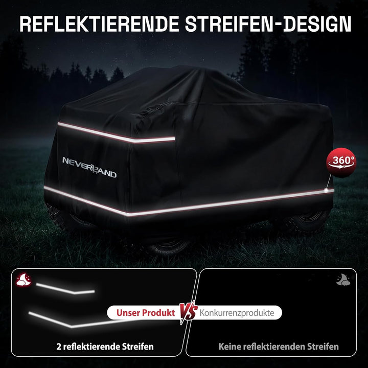 NEVERLAND XL Quad ATV Abdeckplane - Quad ATV Fahrzeug Abdeckung Schutz Cover Abdeckung Phosphoreszie