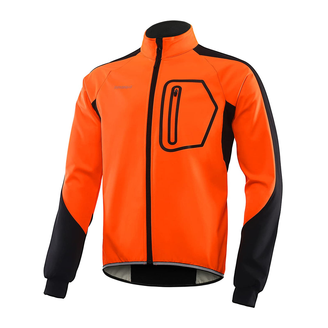 BERGRISAR Herren Fahrradjacke für Winter, Softshell Thermo Winddichte Wasserdicht Atmungsaktiv Radsp