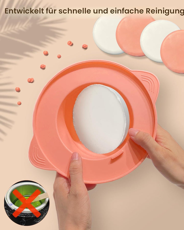 Waxing Set Wachs Haarentfernung Gesicht Körper: Wax Maschine Wachswärmer mit Silikon-Schale, 400g Wa