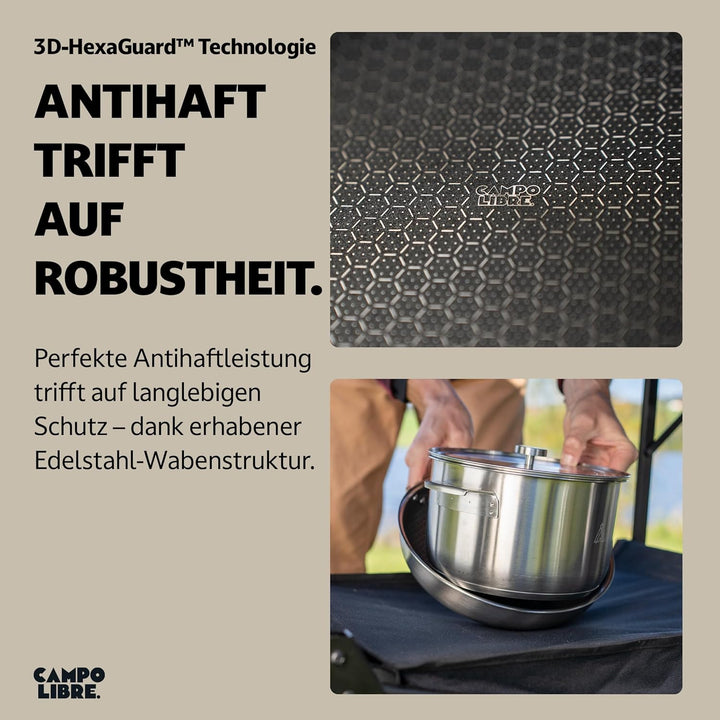 Campo Libre.® Enzo I Camping Kochgeschirr aus Edelstahl I kompaktes Campinggeschirr I Outdoor Kochge