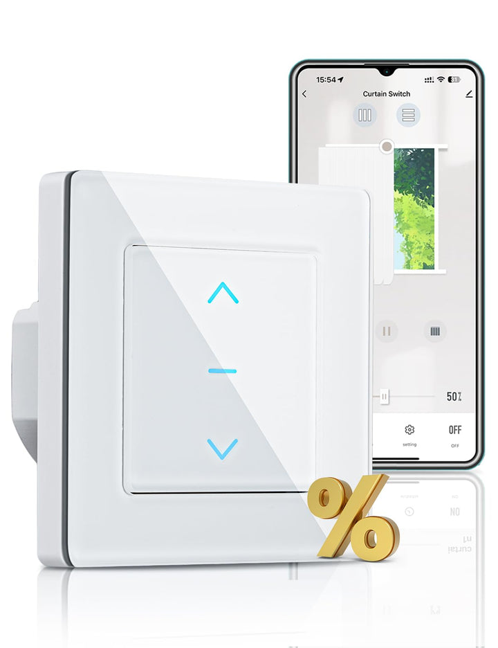 MOES Rolladenschalter Smart Wlan mit Prozentanpassung, Touch Alexa Rolladen Schalter, Smart Jalousie