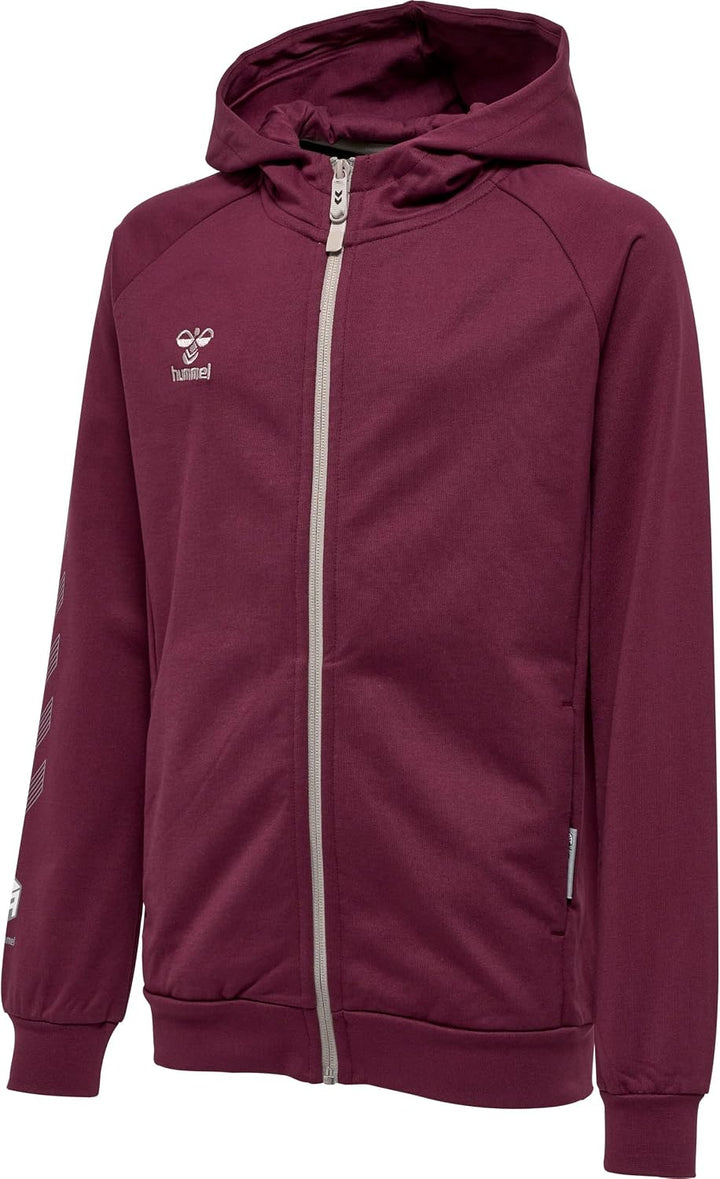 hummel Unisex Kinder Hmlmove Grid Cotton Zip Hoodie Kids Hooded Sweatshirt 140 Grape Wine, 140 Grape