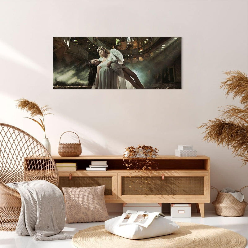 Wandbilder Dekoration Wohnzimmer Engel Frau Theater Oper Panorama Bilder auf Leinwand 120x50cm Leinw