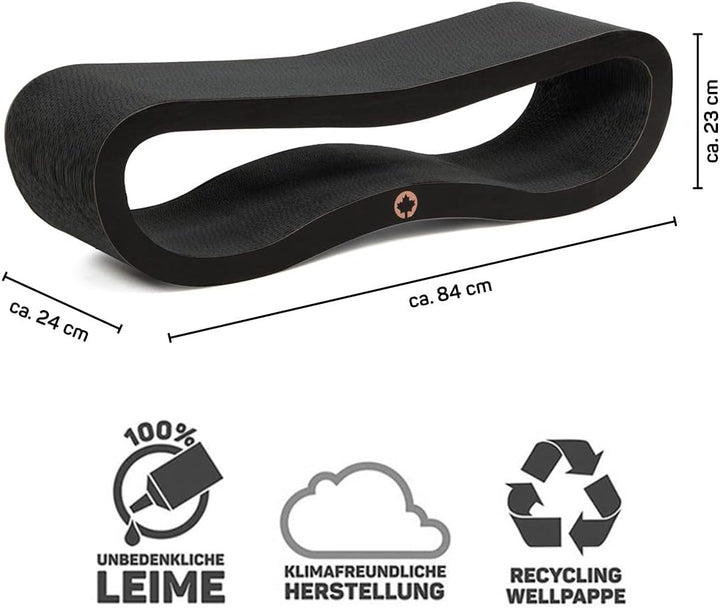 CanadianCat Company | Kratzbrett Set - Orbit+Satellite 2.0 - Black Edition - gemasert - Katzenmöbel