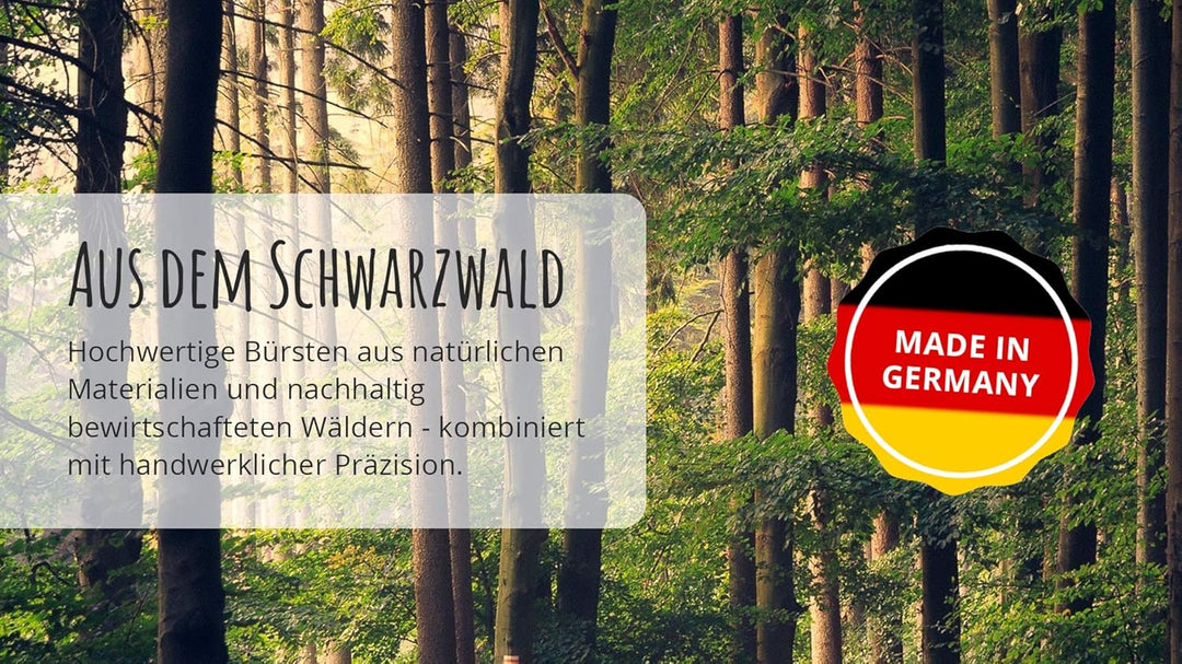 WALDKRAFT Kaminbürste Black Forest | handlicher Kaminfeger aus Eichenholz | hitzebeständige Arenga-B